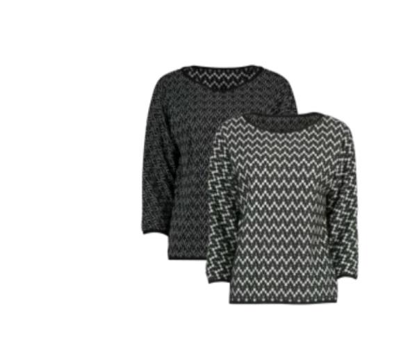 3/4 Arm Shirt schwarz-weiß